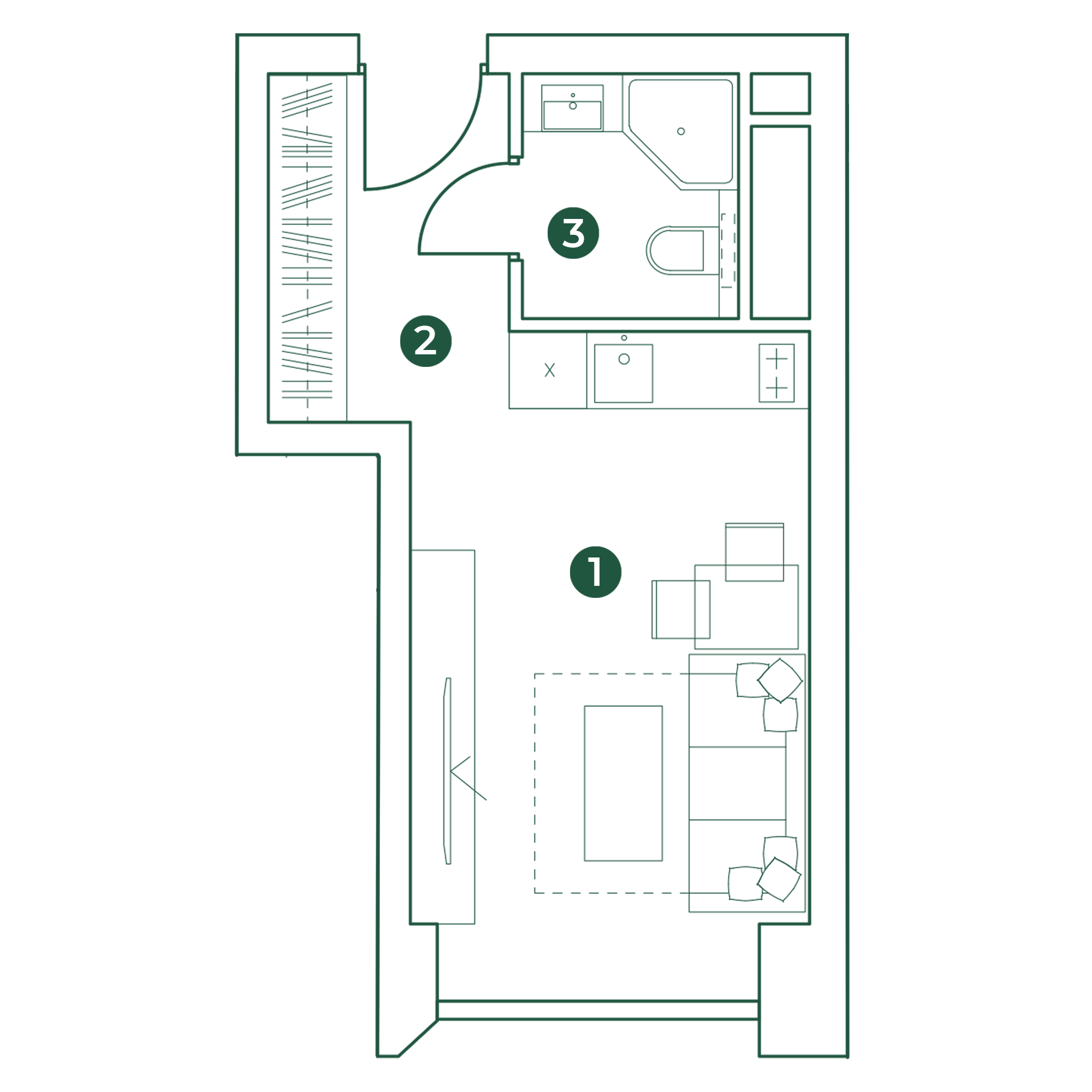 Квартира-студия 23.5 м² / 2 этаж в ЖК Very (№372) — купить квартиру в  новостройке ЖК VERY Ботанический сад в Москве от застройщика