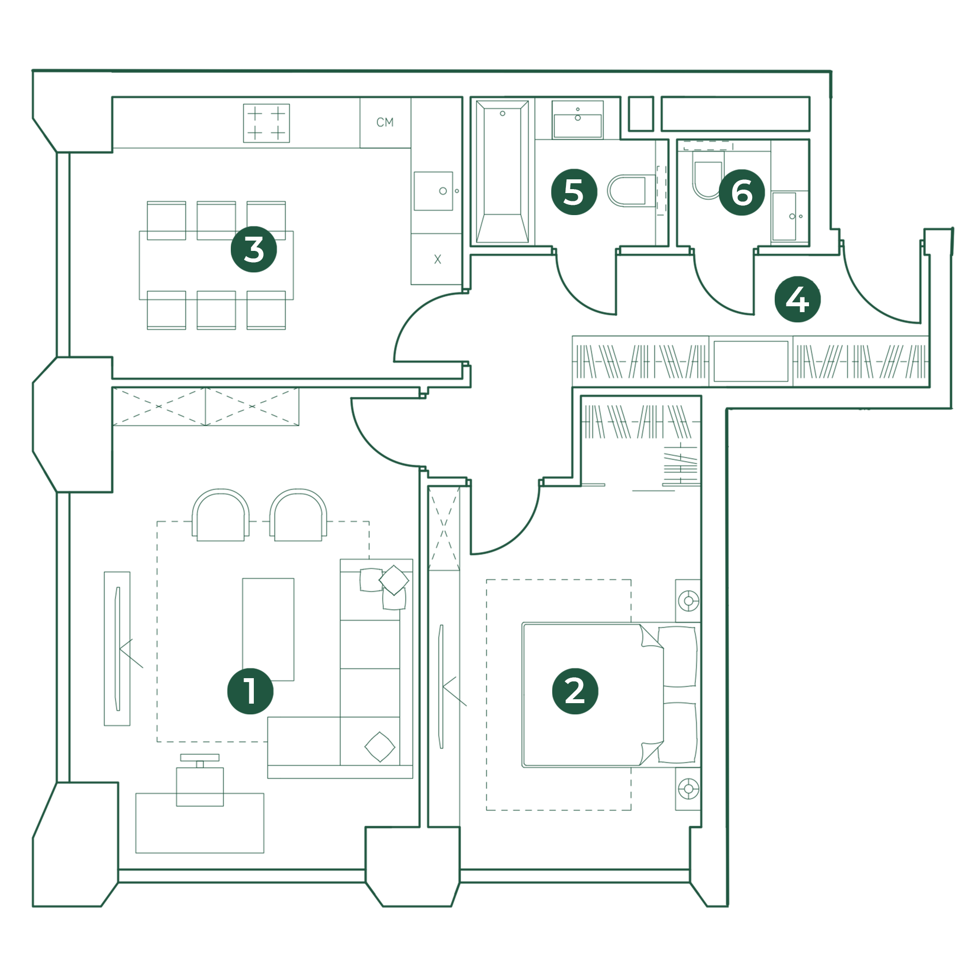 2-комнатная квартира 67.9 м² / 4 этаж в ЖК Very (№25) — купить квартиру в  новостройке ЖК VERY Ботанический сад в Москве от застройщика